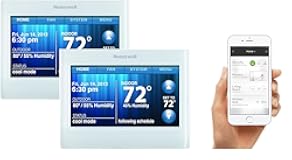 Honeywell TH9320WF5003 Wi-Fi 9000 Color Touch Screen Programmable Thermostat&comma; White&comma; Requires C Wire 2 Pack with Extended 5-Year Warranty