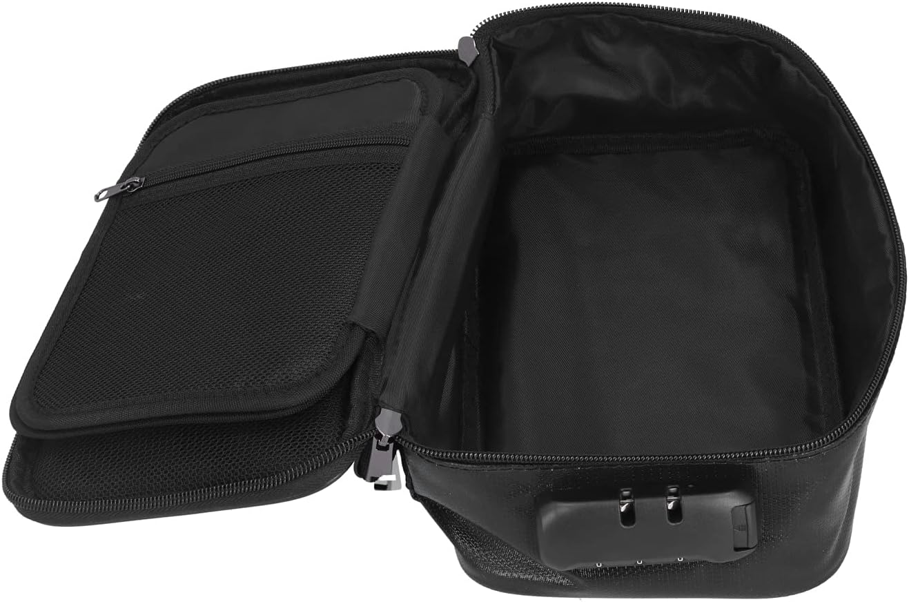 Zerodis File Box Fireproof Document Box with Lock, File Storage Box Portable File Box Home Office File Cabinet with Handle for Hanging Letter Legal Folder(Black)