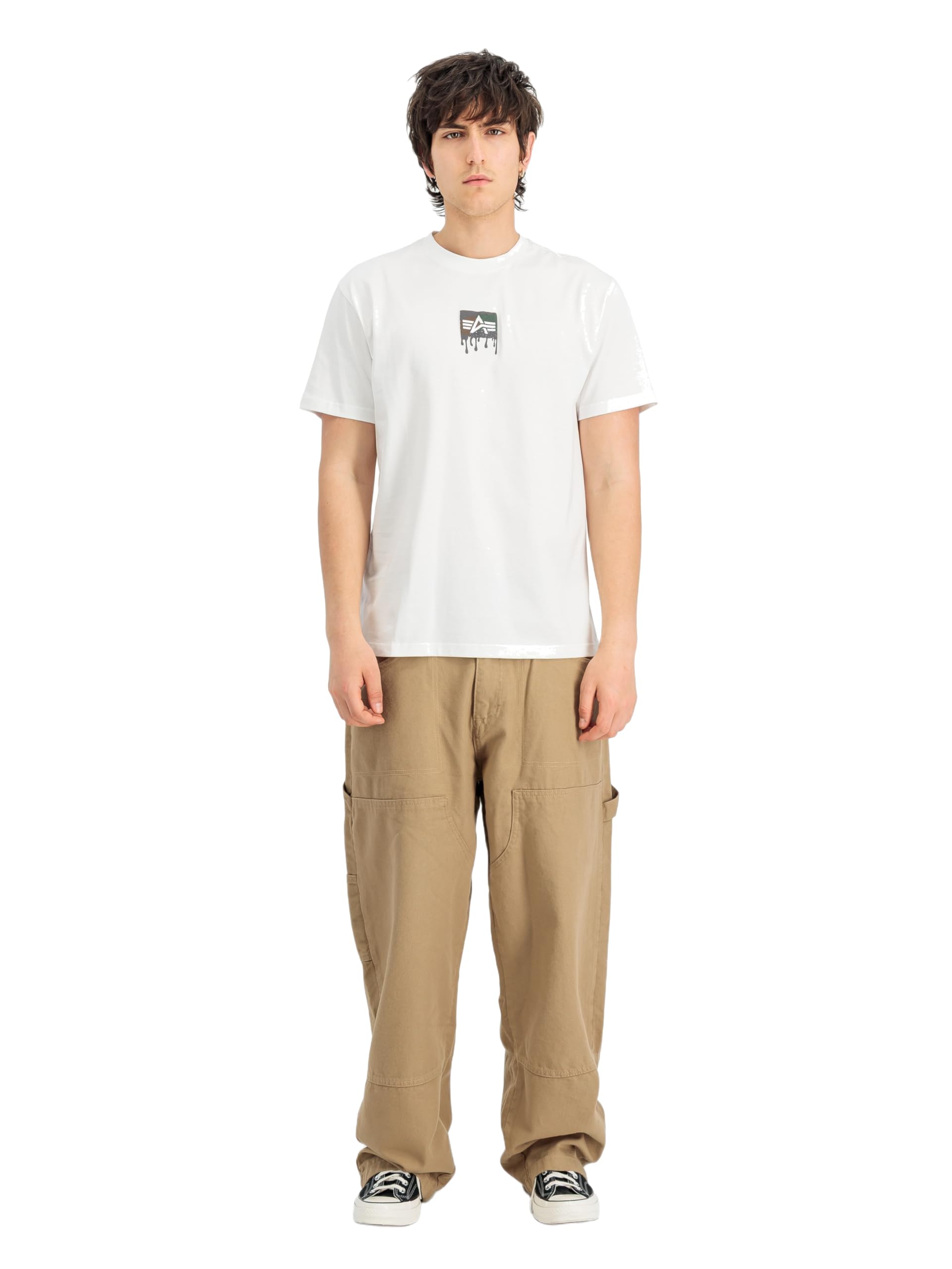 Alpha Industries - Camiseta para Hombre Dripping Camo Backprint (Paquete de 1)