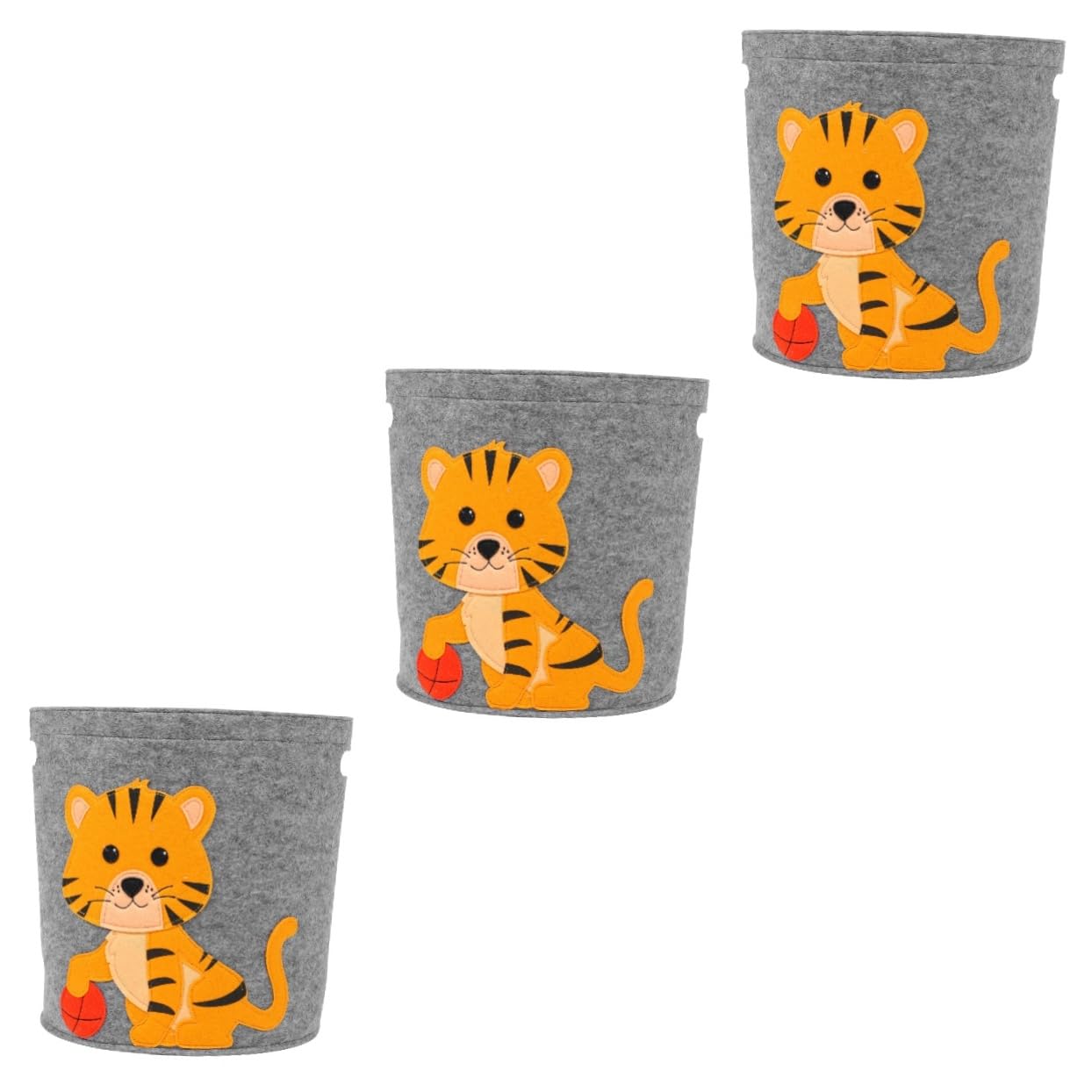 Seau feutre panier rangement Abaodam lot de 3 pour chambre