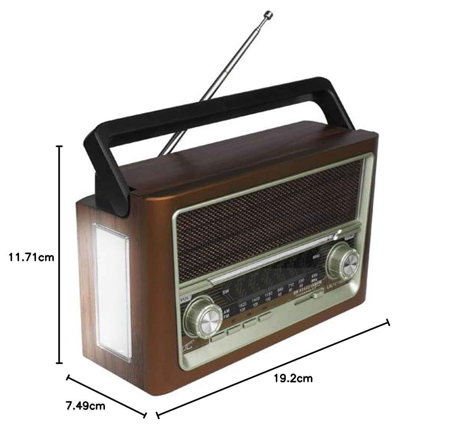 LTC Elma 118UBT Tragbares Radio mit Teleskopantenne und Bluetooth-Konnektivität, Retro-Radio, FM/AM/SW, USB
