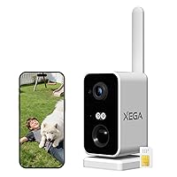 Xega 4G LTE Portatile Telecamera con SIM Scheda,2K Videocamera Sorveglianza Senza Wi