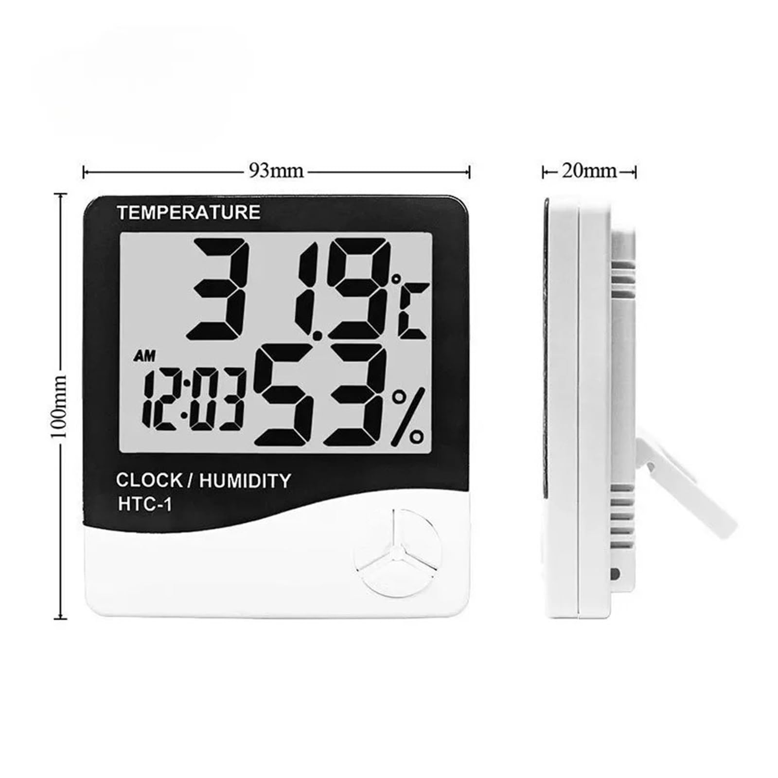 Elektroniczny termometr higrometr LCD cyfrowy miernik temperatury i wilgotności regulowana stacja pogodowa pomieszczenie wewnętrzne z budzikiem