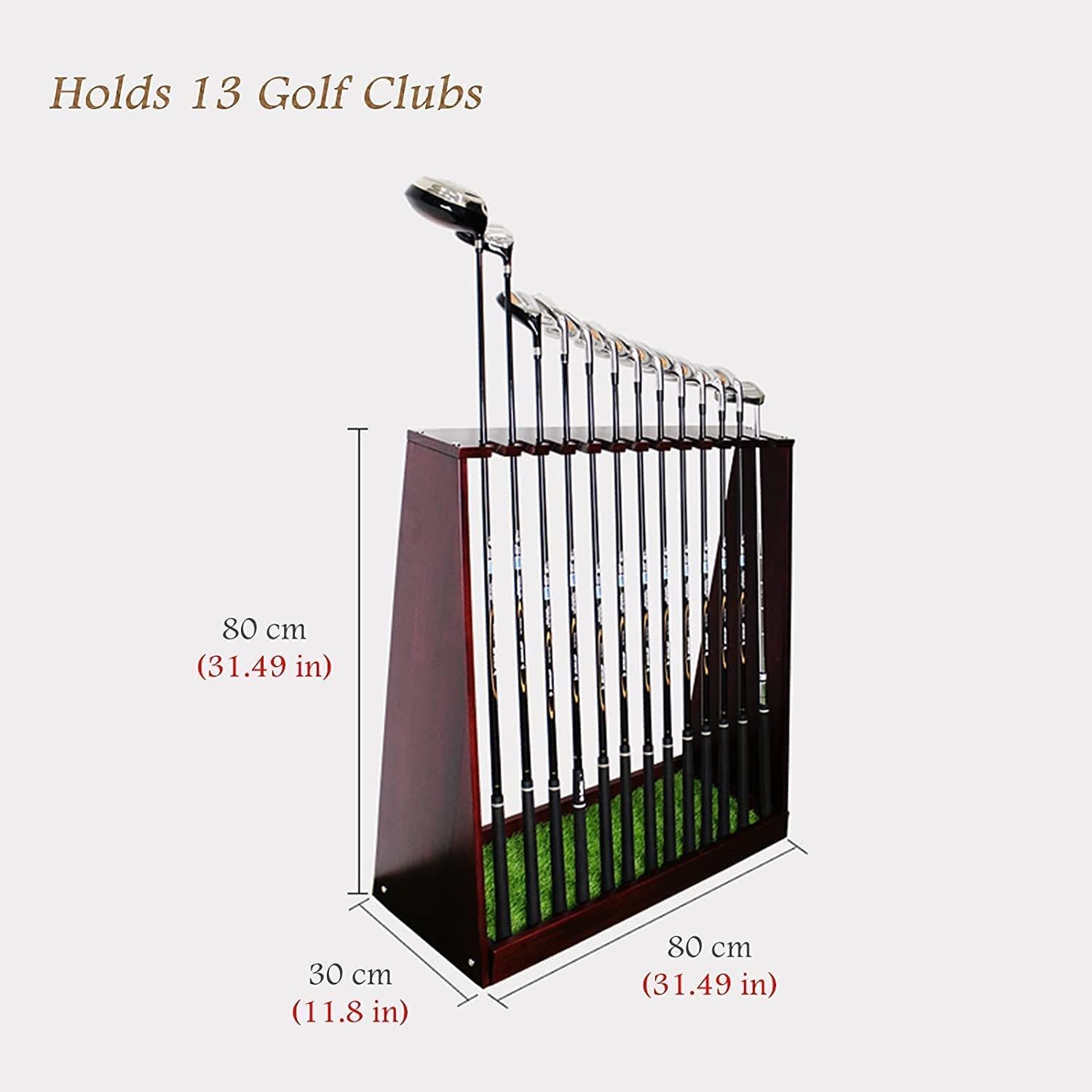 Golf Club Organizer Display Stand Golf Putter Rack Extra Large, Holds 13 Clubs, Golf Club Organizer, Rustic Wood Golf Putter Rack Holder for Indoor Stores