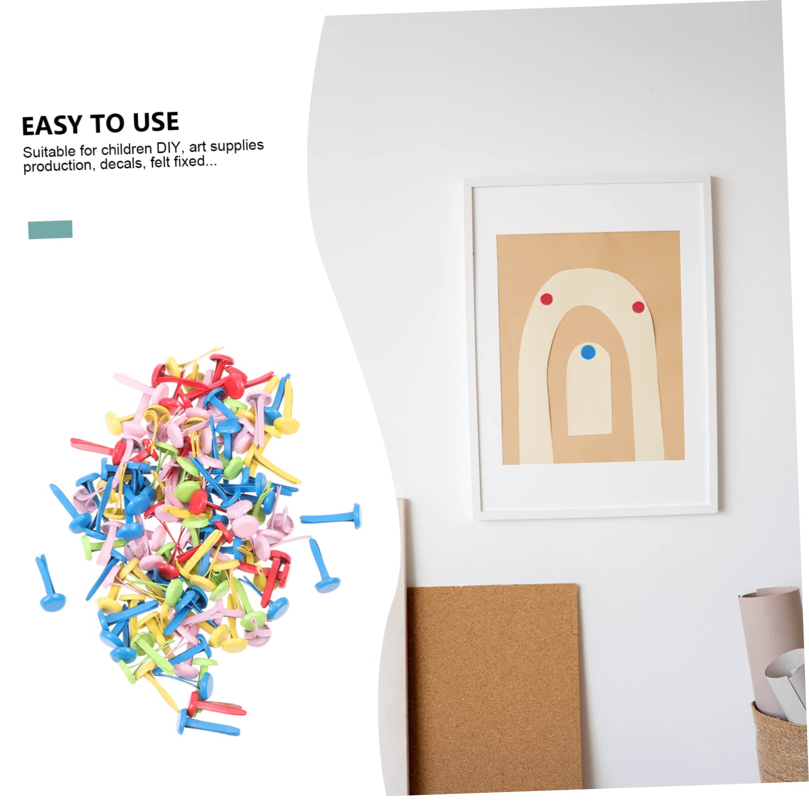 ERINGOGO 120Pcs Alloy Claw Brads for Crafts Two Legged Fasteners for Scrapbooking Greeting Cards Photo Albums and Creative Projects