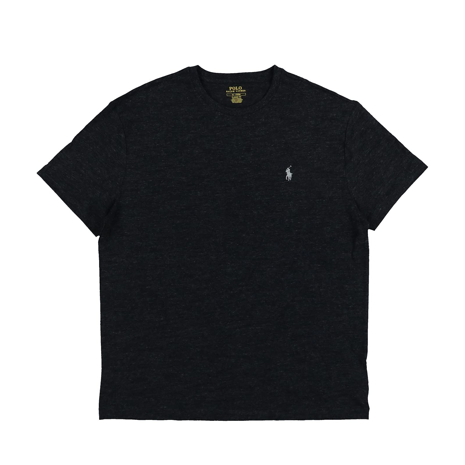 POLO RALPH LAURENMens Classic Fit Crew Neck T-Shirt (Medium, Black Heather)