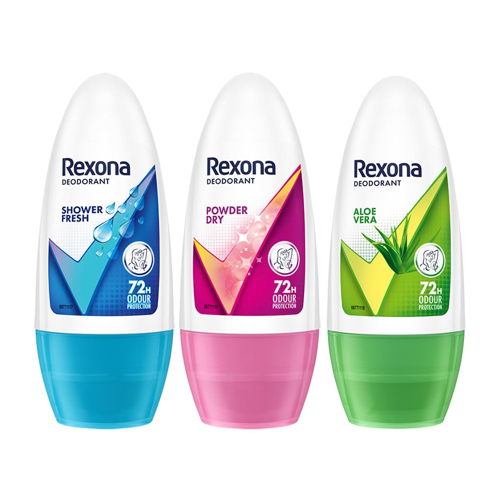 Rexona Women Underarm Roll-On Deodorant Combo of 3 | Aloe Vera, Shower Fresh & Powder Dry Underarm Roll on (50ML each)-picture-34