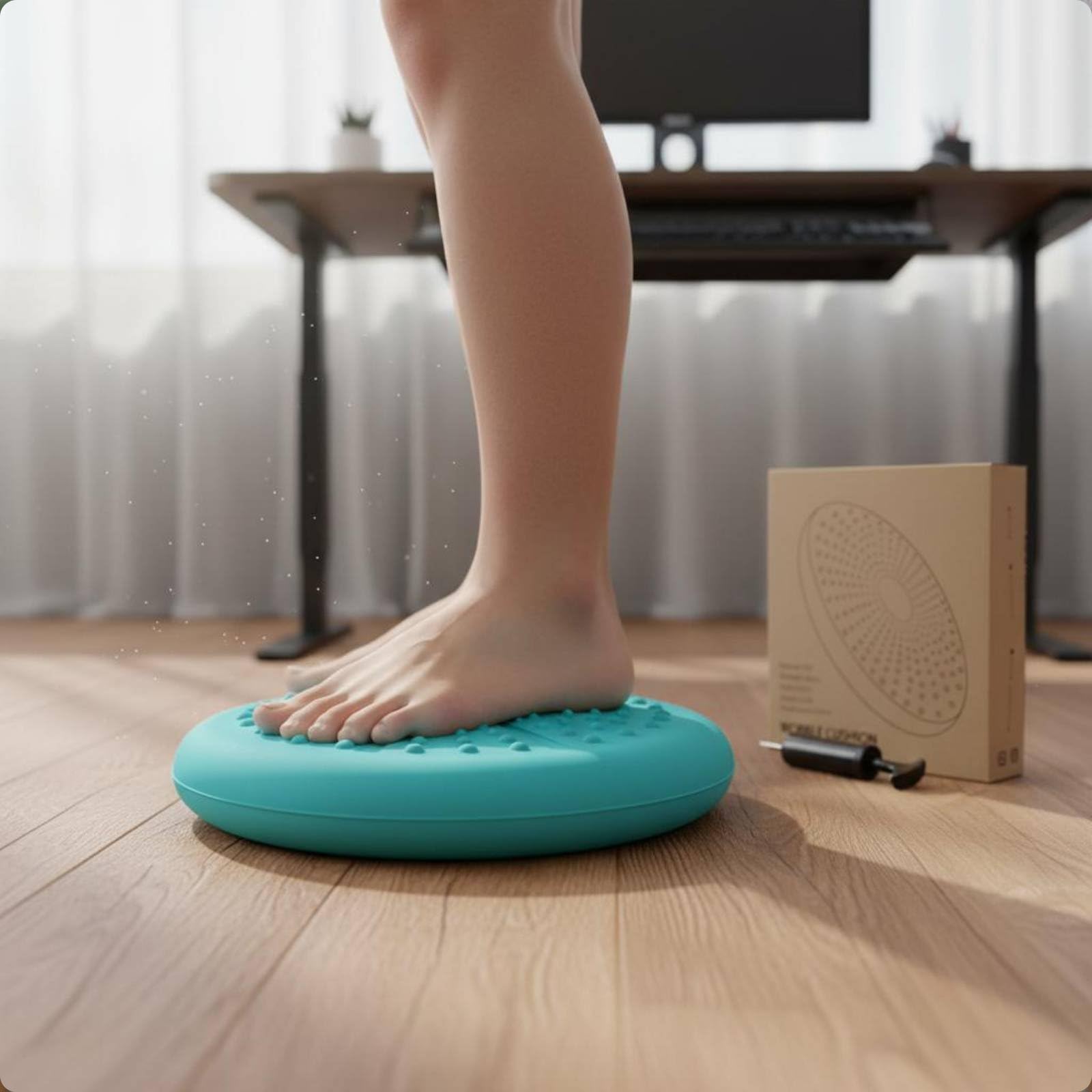 Cuscino di Equilibrio Pad Bilanciamento Cuscino Stabilità con Massaggio Leggero in PVC Gonfiabile per Attivazione Muscoli Posturali Adatto per Casa