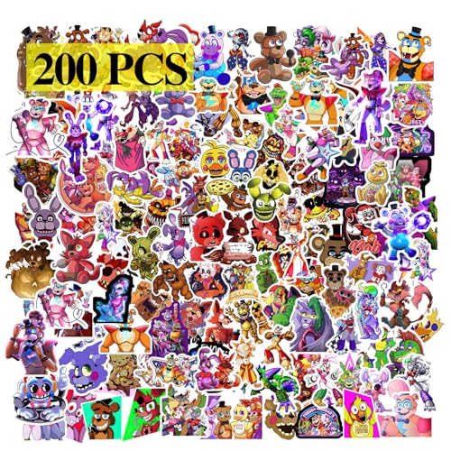Pounchi Horror Thrilling Stickers (200 Pcs) Cartoon Gaming PVC Sticker, Gifts for Laptop Water Bottle Skateboard Party Supplies Decorations Teens Kids