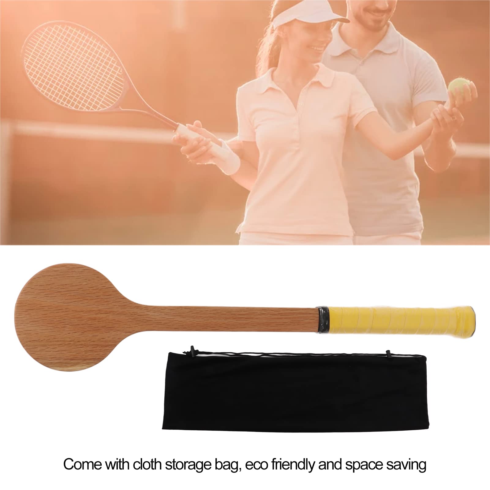 Cucchiaio da Tennis Sweet Pointer, Cucchiaio da Tennis in Legno di Quercia Rossa con Custodia per Racchetta da Sweet Pointer per Lo Sport
