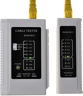 RJ45 Cable Tester - Network Cable Tester for LAN Phone RJ45 RJ11 RJ12 Cat5 Cat5e Cat6 Cat6a Cat7 Ethernet Cable Tester - Automatic Operation, Remote Testing - Durable and Sturdy