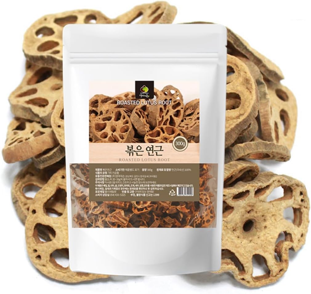 Organic Natural Pure Korean Roasted Lotus Root Dried Bulk Herbs -10.58 Ounce (300g)