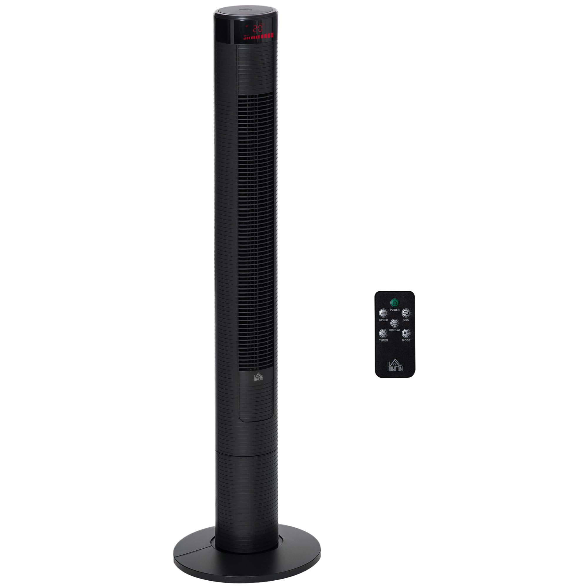 Homcom Black 45" Oscillating Tower Fan Remote Control 3 Speed Cooling Fan In
