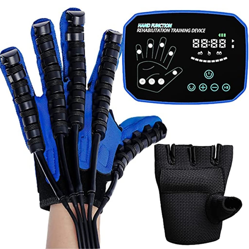 BYLIA Rehabilitation Robot Gloves Five-Fingers Orthosis Training Equipment Hemiplegia Stroke Hand Splin for Hand Function Recovery, 3 Training Modes (Color : Left Hand, Size : L)