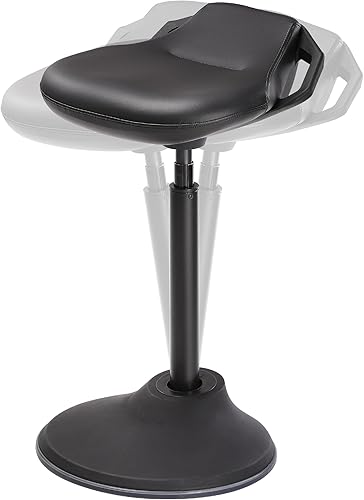 SONGMICS Taburete ergonómico oscilante, taburete de escritorio de pie con altura ajustable de 23.6 a 33.3 pulgadas, silla de equilibrio giratoria