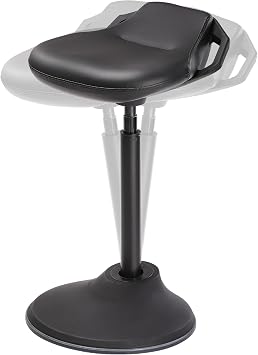 SONGMICS Ergonomic Wobble Stool, Height Adjustable Swivel Balance Chair