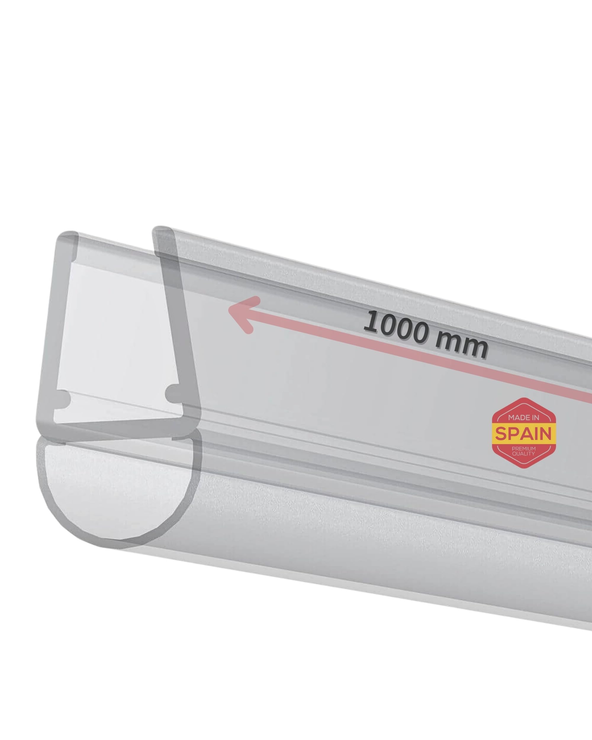 Gedotec Shower Door Seal Side 1 m - Shower Glass Door Seal 6-8 mm - Vertical Shower Door Seals Transparent UV-Resistant - Vertical Door Seal