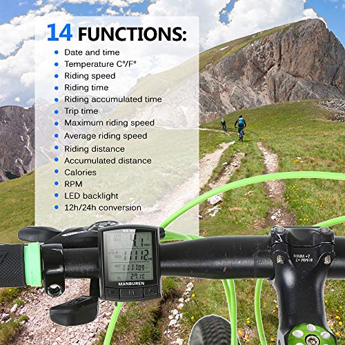 Festnight Bicicleta Ciclismo Computador Bicicleta Velocímetro Odômetro MTB Road Bike Computador Cron