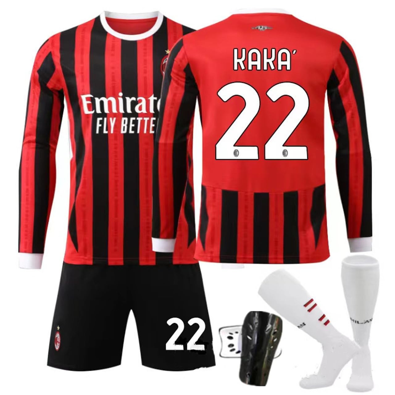 Amazon.co.jp: ACミラン 長袖 サッカーウェア ホーム ユニフォーム 23