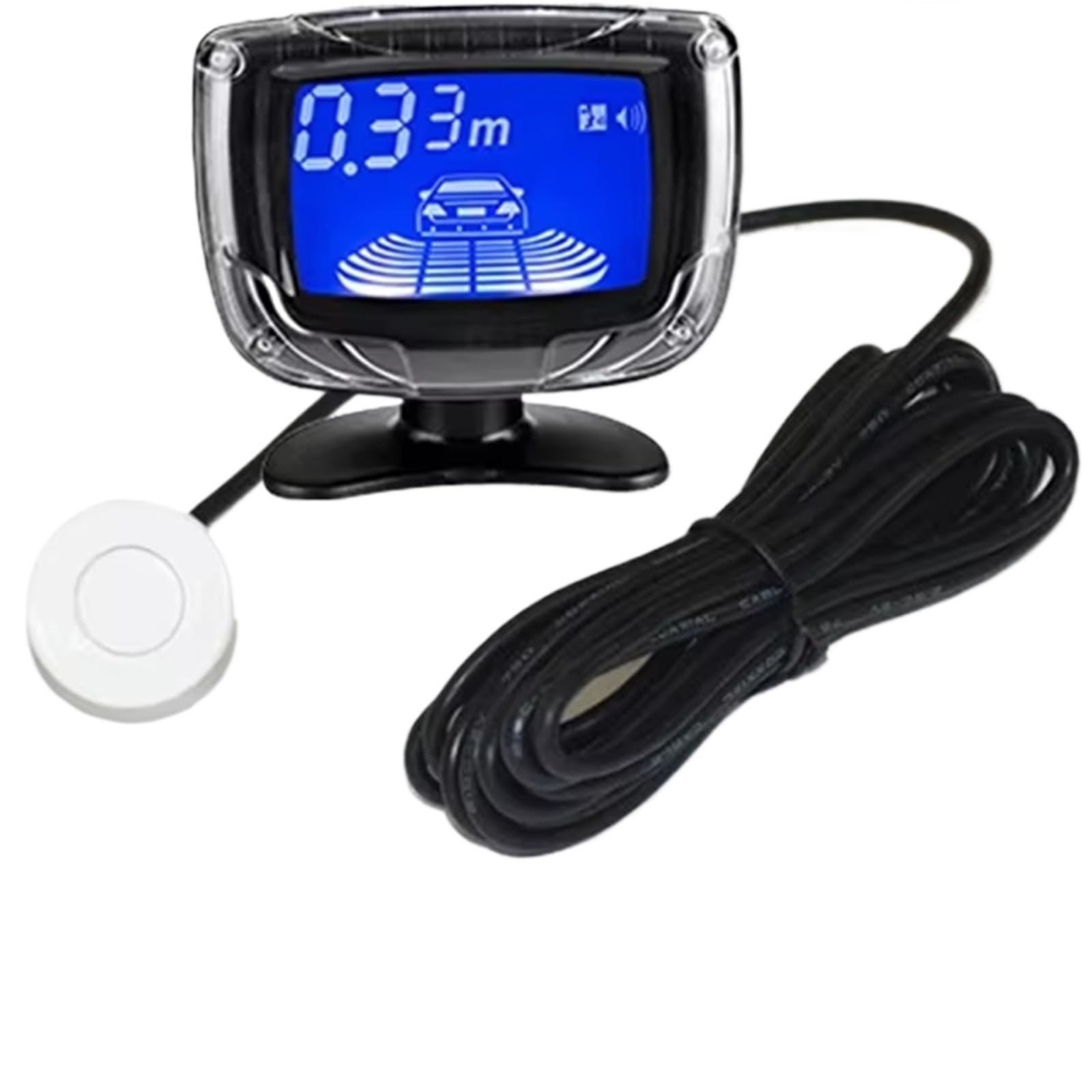 Sensore Parcheggio Auto Doppio Display LCD Elaborazione Centrale Interruttore Sensore Retromarcia Automatico 12 V Rilevatore Parcheggio Radar Monitor Di Retromarcia Sensore Retromarcia(WHITE)