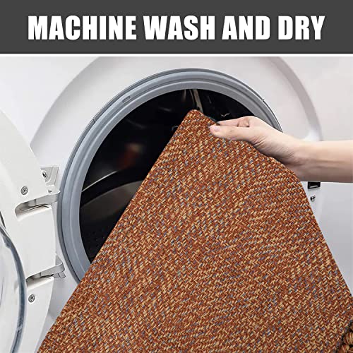 Collive Kitchen Runner Rug, 2' X 4.3' Hand-Woven Reversible Washable Rug, Terra Cotton Modern Farmhouse Bathroom Rug Hallway Carpet For Foyer Bedroom Entry Back Door Decor #TOP2