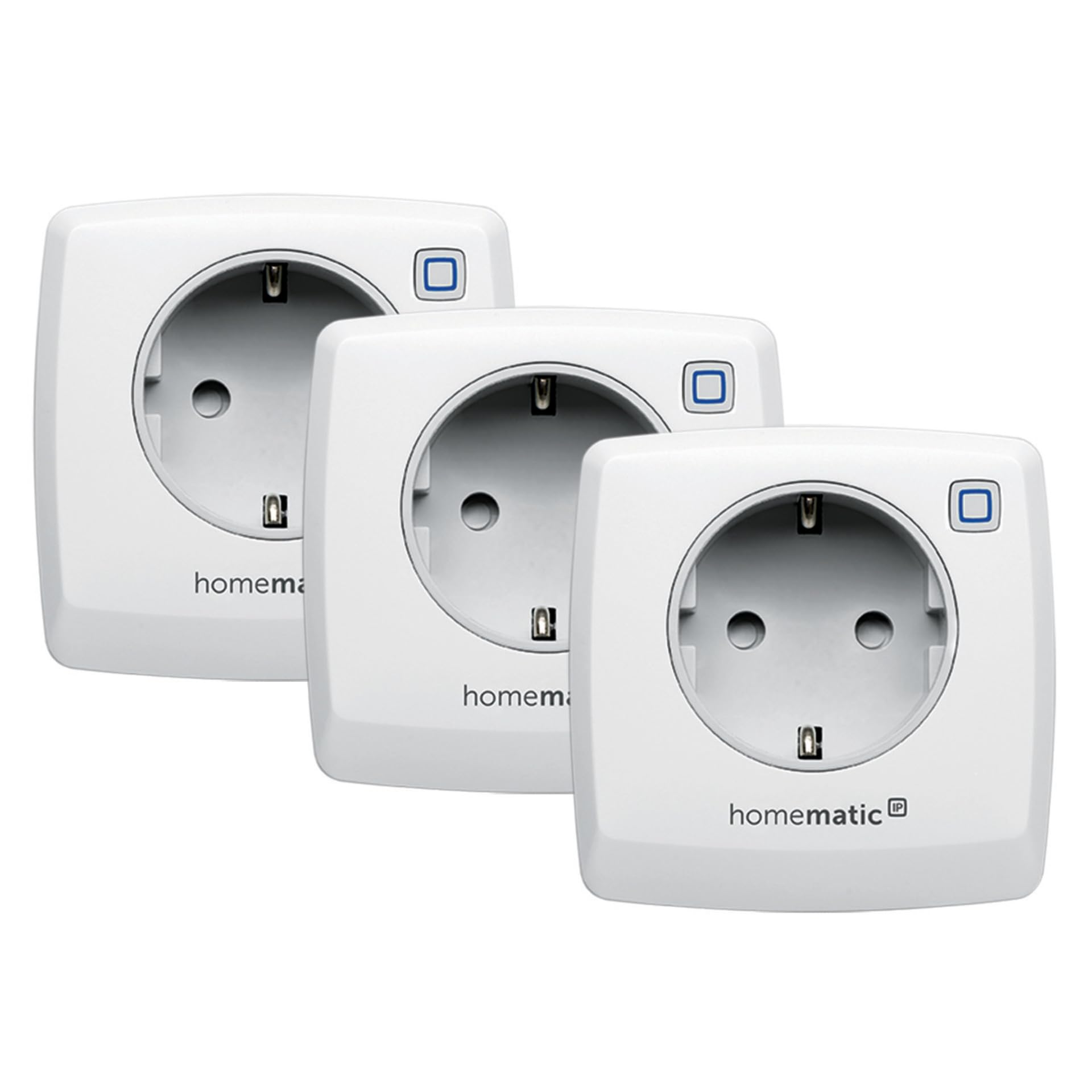 Homematic IP 3er Set Schalt-Mess-Steckdose, Smart Home, Steckdose misst Strom, digitaler Zwischenstecker Steuerung per App, Alexa & Google Home, Energie sparen