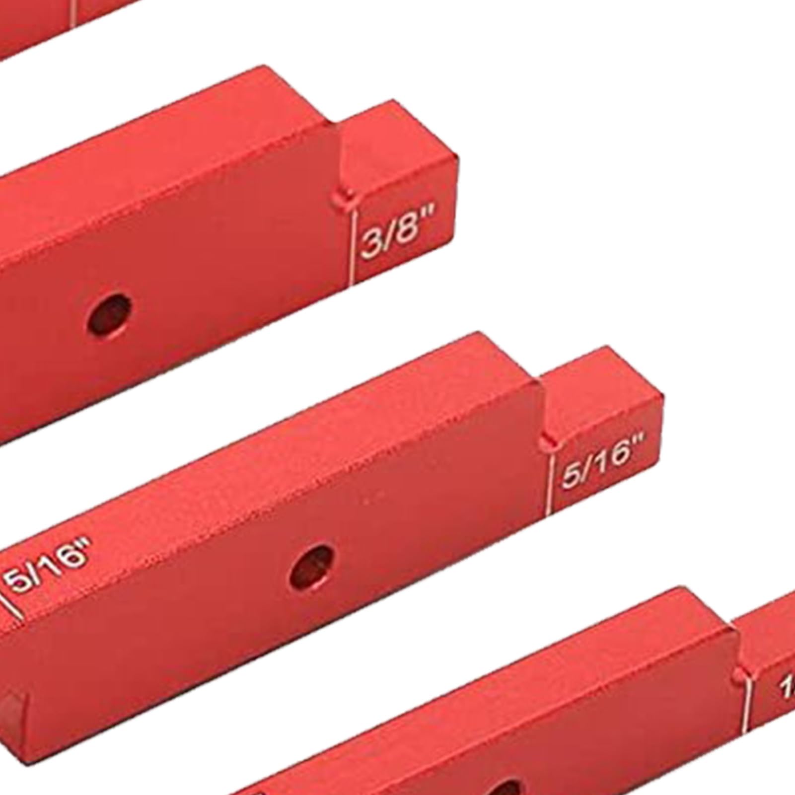 7Pcs Red Aluminum Setup Blocks Height Set, Adjustable Woodworking Carpenter Measuring Tools with Clear Engraving, Sturdy Anodized Finish, Portable Storage Box