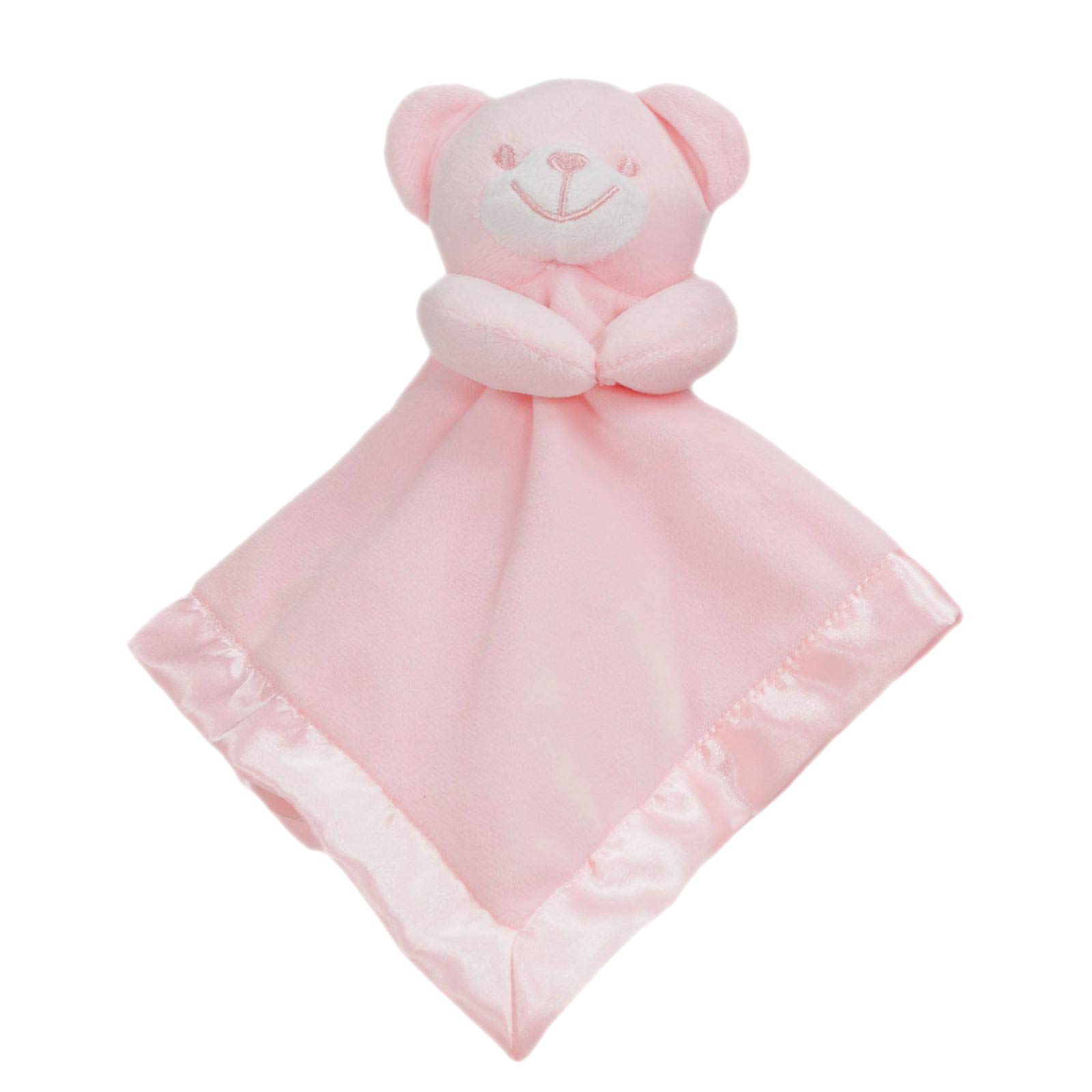 Soft Embroidered Baby Comforter Blanket Teddy Bear Toy - Baby Gift Colour: Pink Teddy