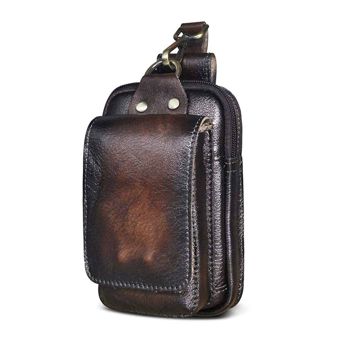 Custodia Per Fotocamera in Pelle Genuina, Custodia Per Fotocamera in Pelle Vintage Borsa Da 6 Pollici Da 6 Pollici Da 6 Pollici Borsa Per Fotocamera Multifunzione Con Gancio,Dark coffee black edge