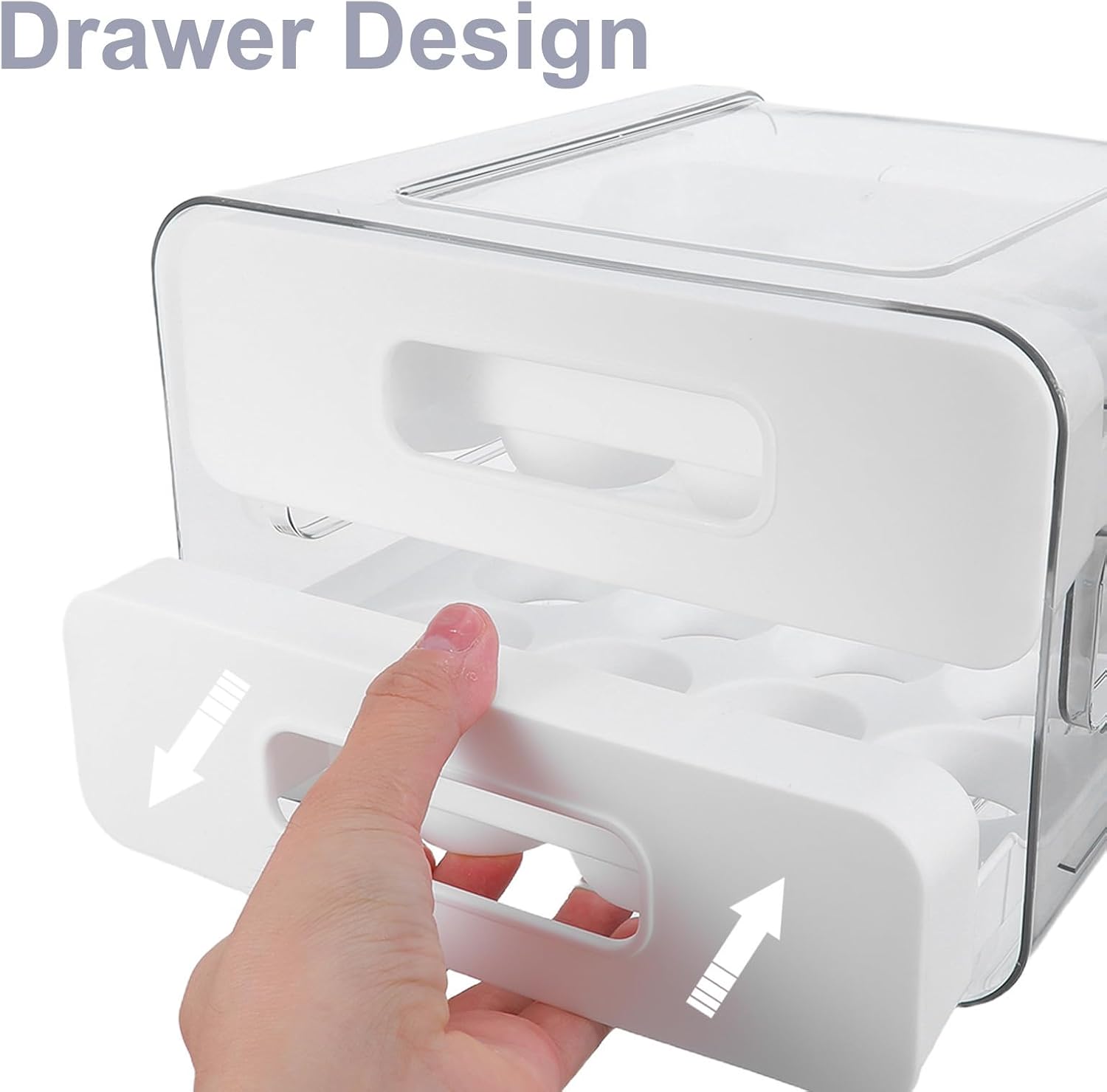Stackable Egg Organizer for Fridge, 32-grid Drawer Storage Box Xmas