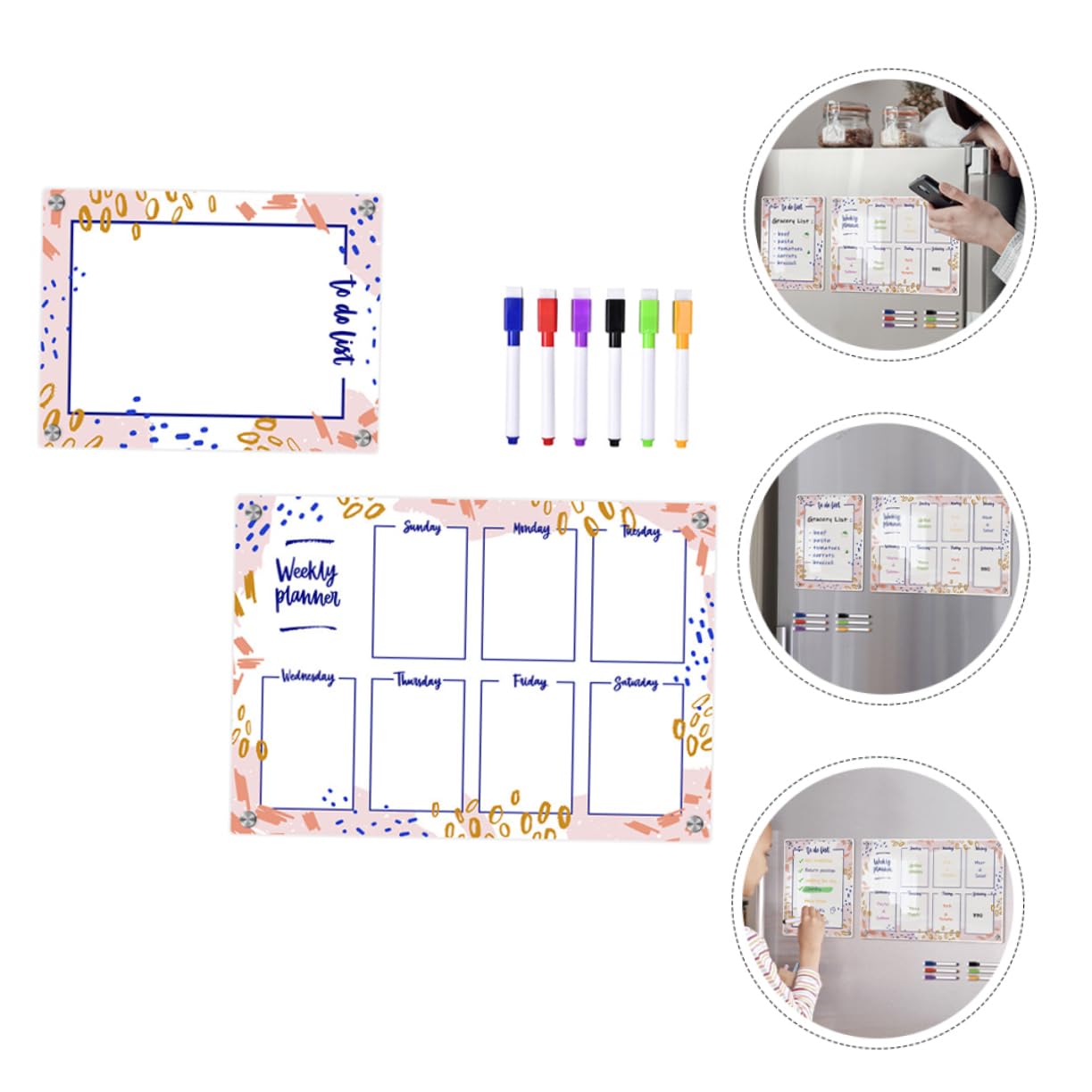 NUOBESTY Magnetische To-do-liste Für Kühlschrank Löschbare Nachrichtentafel Planungstafel Mit Zeitplan-board Wiederverwendbare Magnettafel Für Kühlschrank