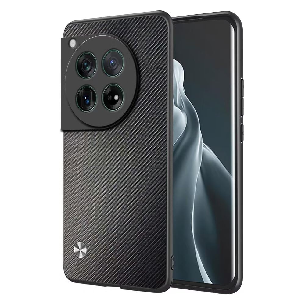 EASSGU Custodia per OnePlus 12 5G (6.82 Inches), Cover per Telefono in Stile Business con Retro in PU Pelle - Nero