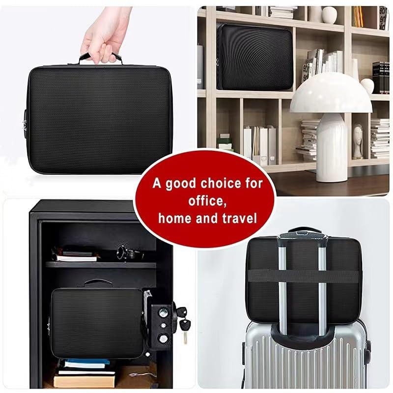 Image of Document Storage Bag,Fireproof Waterproof Password Lock File Package, Multi-layer Document bag, Suitable for Folder Document Envelope Passport, Storage Box, Suitable for Home Office Travel