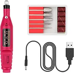 Lixa Elétrica de Unha para Manicure Profissional e Cuidados Pessoais - Acessórios Para Lixar Unhas Gel Motor Motorzinho Bivolt USB – Velocidade 3 000/20000 RPM Ajustáveis, Uso diário, Cores Variadas