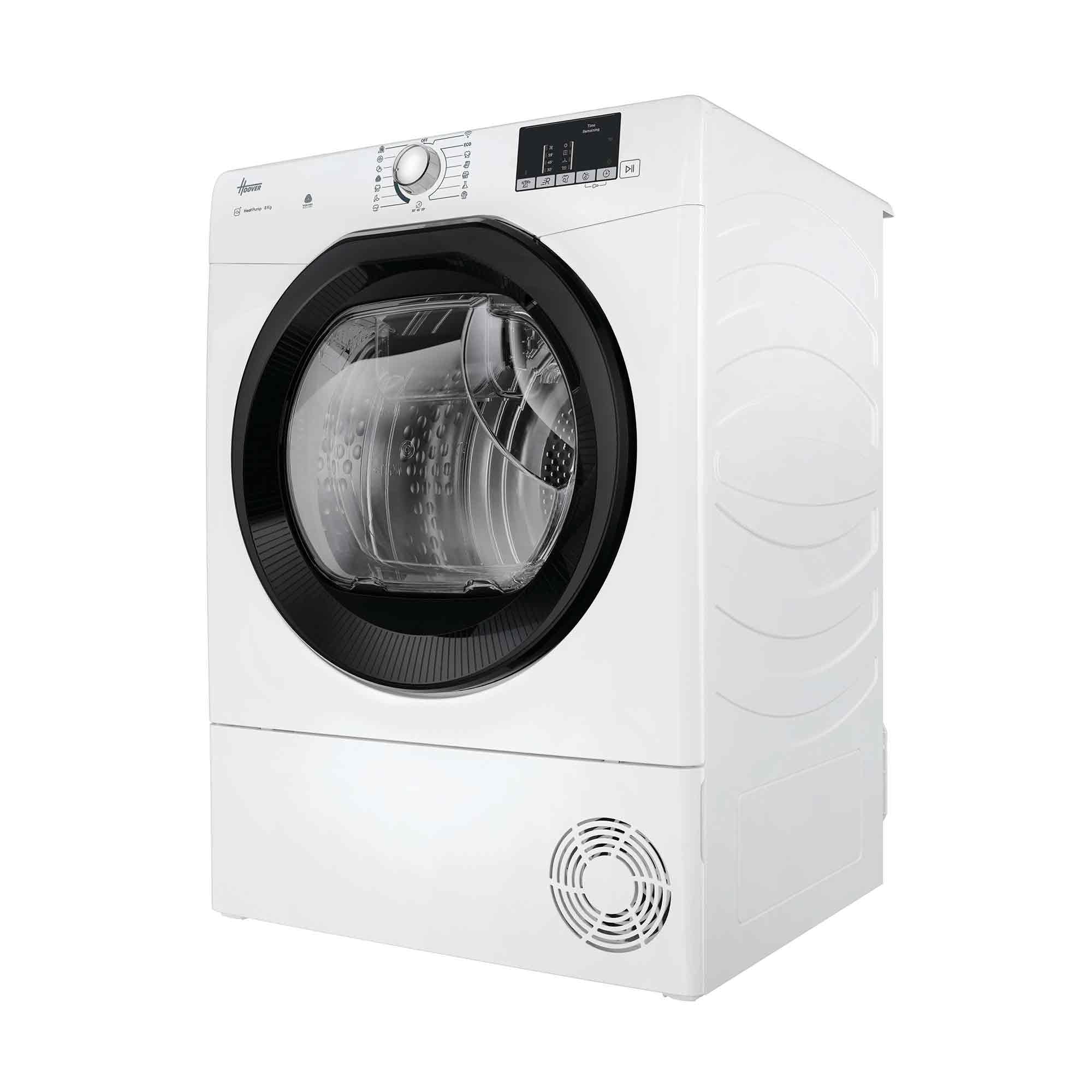 Hoover H-DRY 350 HR EH8N2DBE-S Wäschetrockner, Wärmepumpentrockner, 8kg, hOn App mit WLAN & Bluetooth, 16 Programme, Weiß