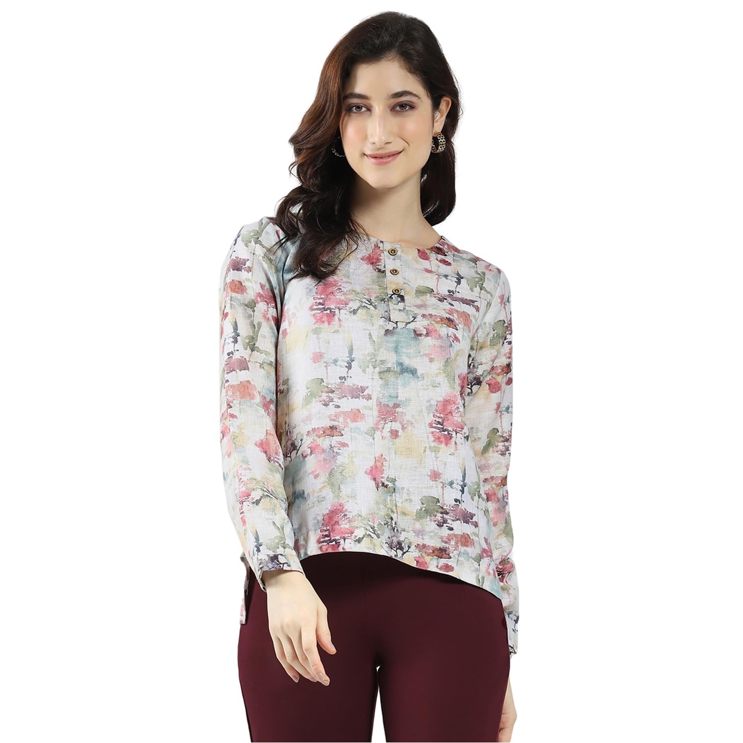 monte carlo Women's Printed Round Neck Top | Full Sleeve Casual Wear | Stylish & Comfortable | Everyday Top Wear for Women-picture-14