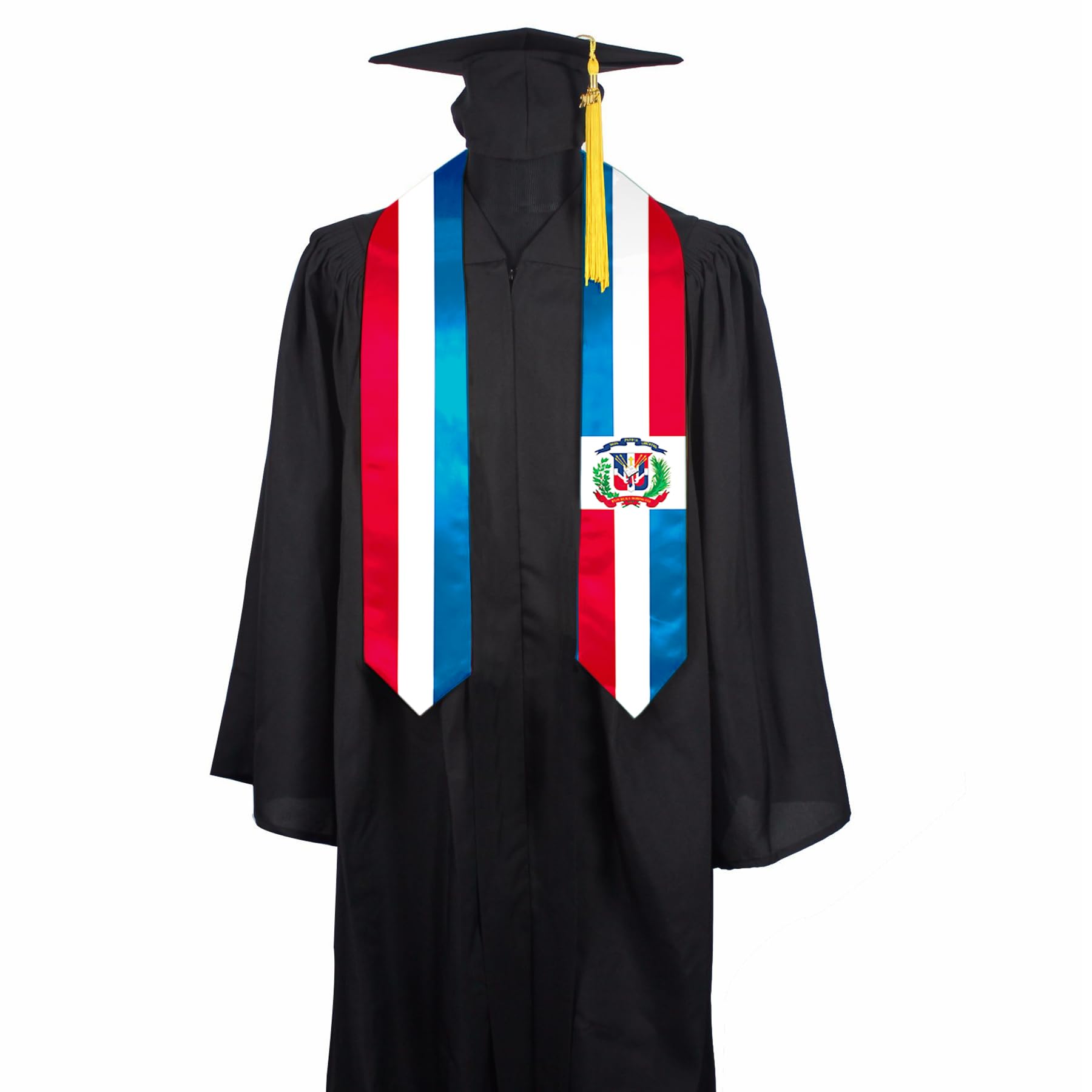 SECUNL Dominican Republic Flag Graduation Stole Sash, Dominican Republic Flag Graduation Shawl Sash Stole Wraps Scarf For International Study Pride Women Men