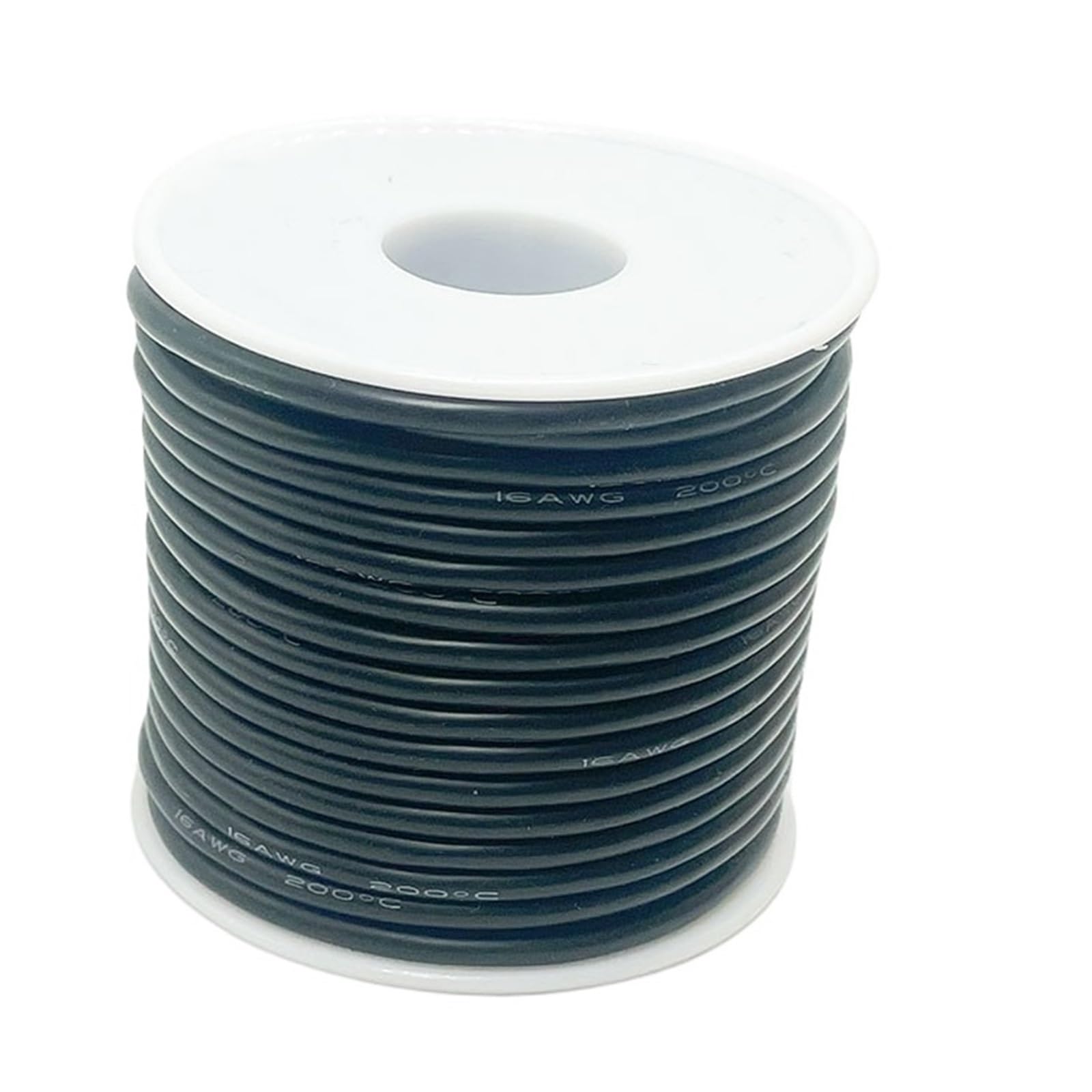 Cable eléctrico resistente a altas temperaturas, AWG multicolor del cable de alta temperatura cobre estañado trenzado silicón 16-30(Black,17 AWG 15m-1roll)
