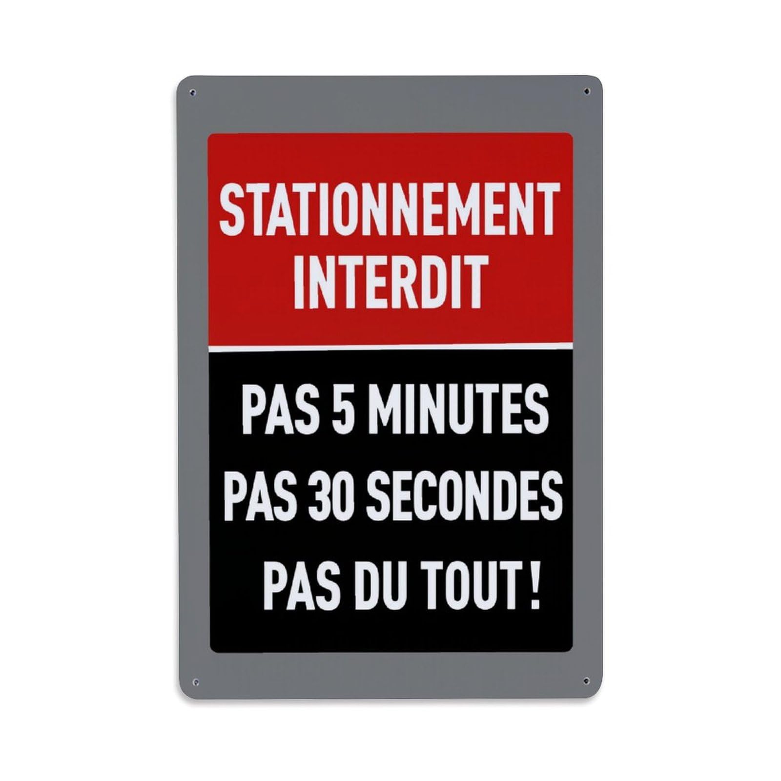 Enderetf Vintage No Parking Not Even 5 Minutes Not Even 30 Seconds Absolutely No Parking Tin Sign Metal Poster, Home Bar Garage Man Cave Cafe Indoor & Outdoor Wall Decoration 8X12inches