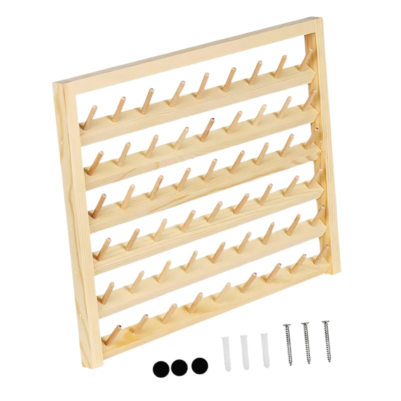 Porte-Fils en Bois Mural pour Bobines de Fil à Coudre, 54 Axes