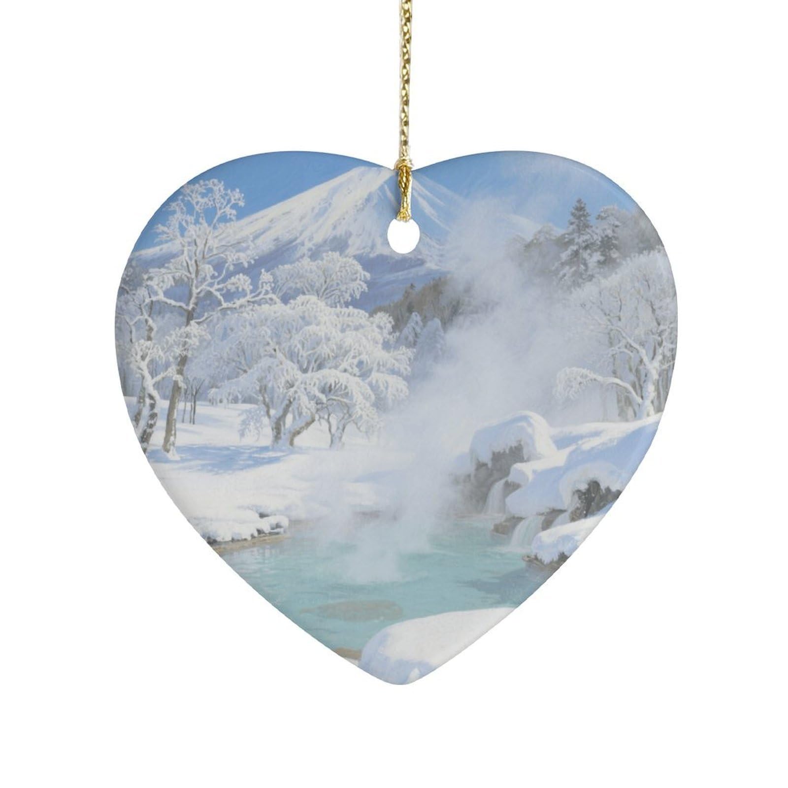 Fekiloot Style Hokkaido Hot Springs Ceramic Ornament Home Decor Keepsake
