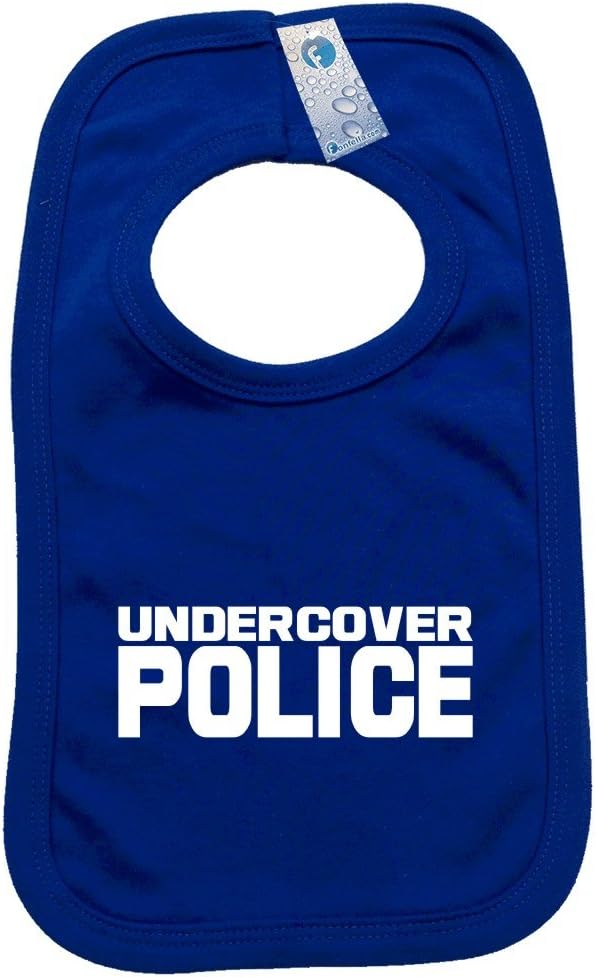 UNDERCOVER POLICE PULLOVER BABY BIBS – Doubled Layered - (Royal Blue) - 100% Cotton Baby Newborn Toddler Perfect Gear Clothing Boy Girl Mum Dad Mummy Daddy Grow Gift Custom Present Birthday Christenin
