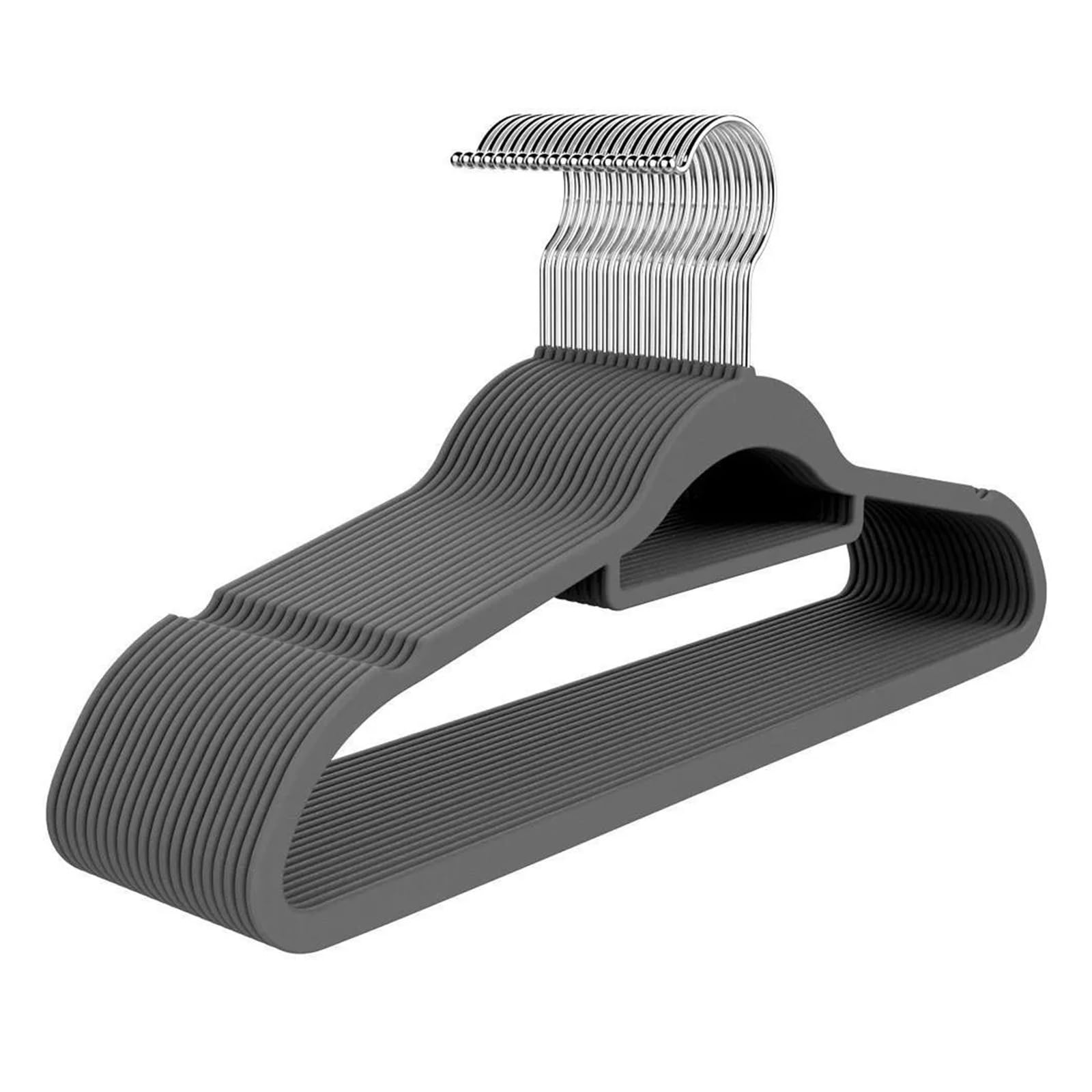 Velvet Hangers Velvet Flocked Hangers for Clothes and Trousers Non-Slip(Grey)