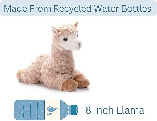 Miniatura 7 de The Petting Zoo Peluche de llama, regalos para niños, animales de vida silvestre Scoopz, juguete de peluche de llama, 8 pulgadas