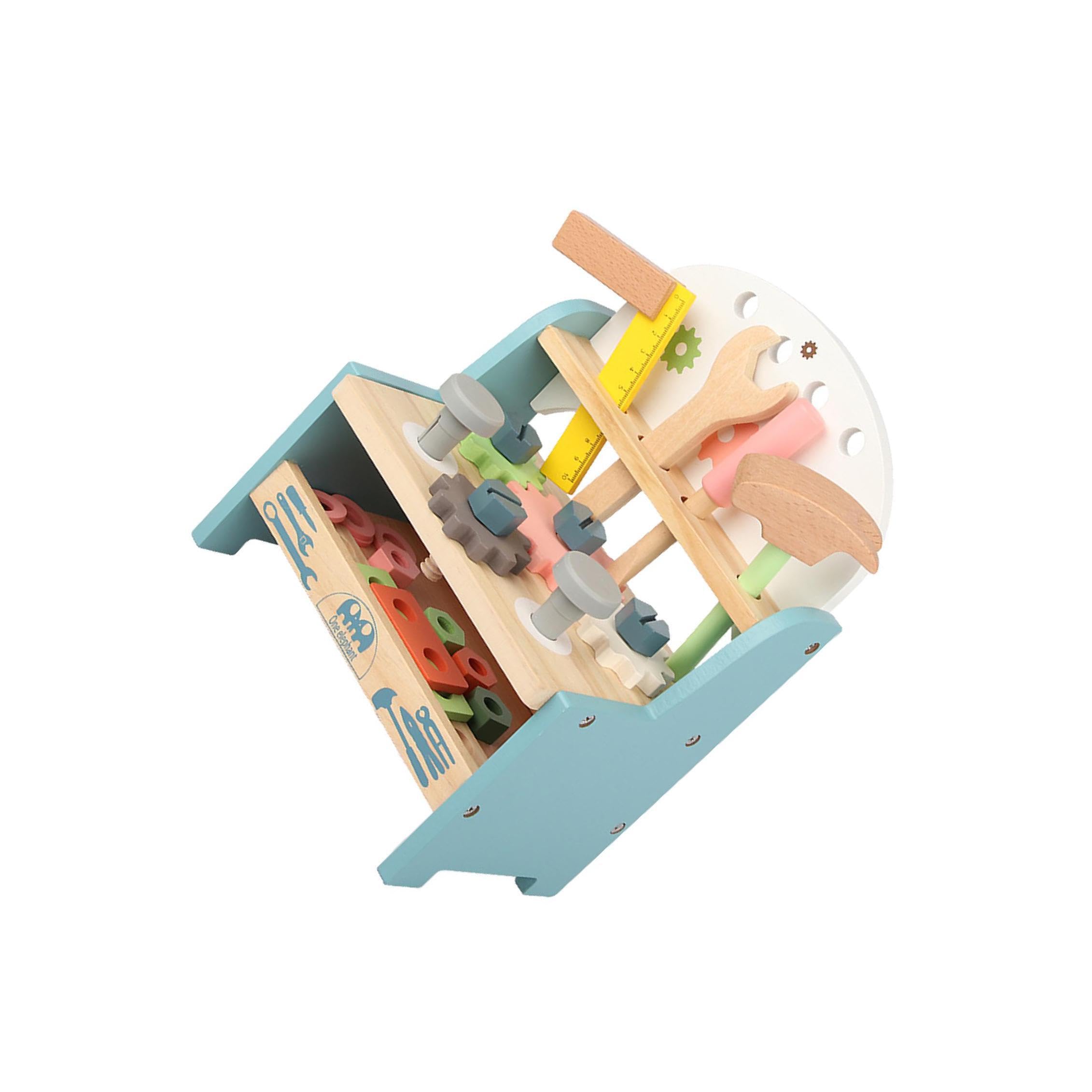 Giocattoli educativi per bambini, set di attrezzi da gioco, chiave inglese, martello, 25 pezzi, strumenti di riparazione in legno per apprendimento creativo, divertimento