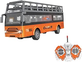 MagiDeal School Bus Model RC Model Car Toy 1/30 Electronic Vehicles Classic All Directions Driving Kids RC Bus Double Decker Bus B