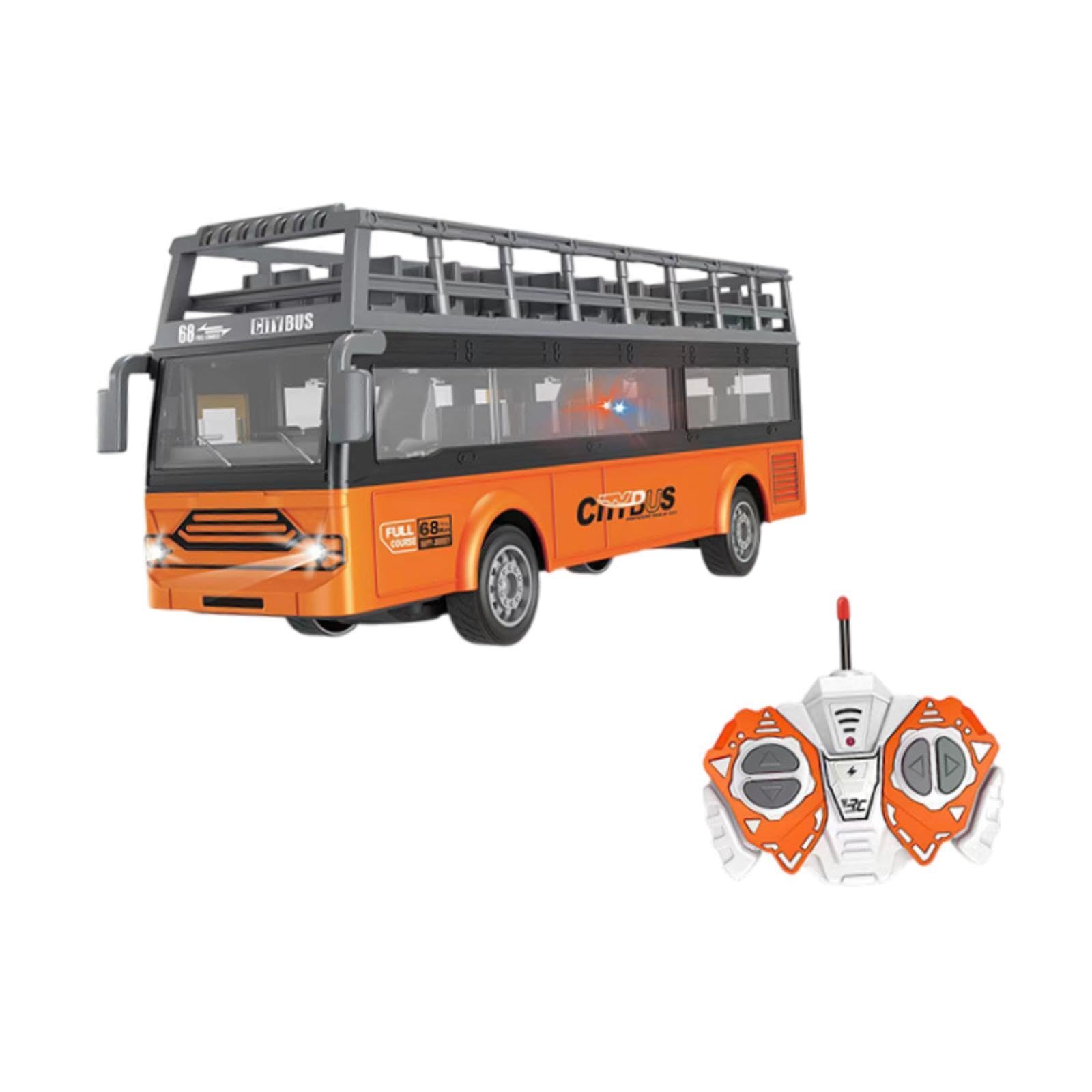 Modelo de Autobús Urbano, Autobús Escolar de Juguete, Escala 1/30, Regalos, Modelo de Camión Clásico con Luces Y Neumáticos Realistas, Autobús de Dos Pisos B