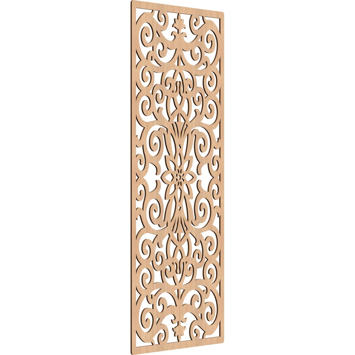 Buel Decorative Pierced Fretwork Wood Wall Panels, 29 3/8"W x 74 3/8"H x 1/4"T, Hickory