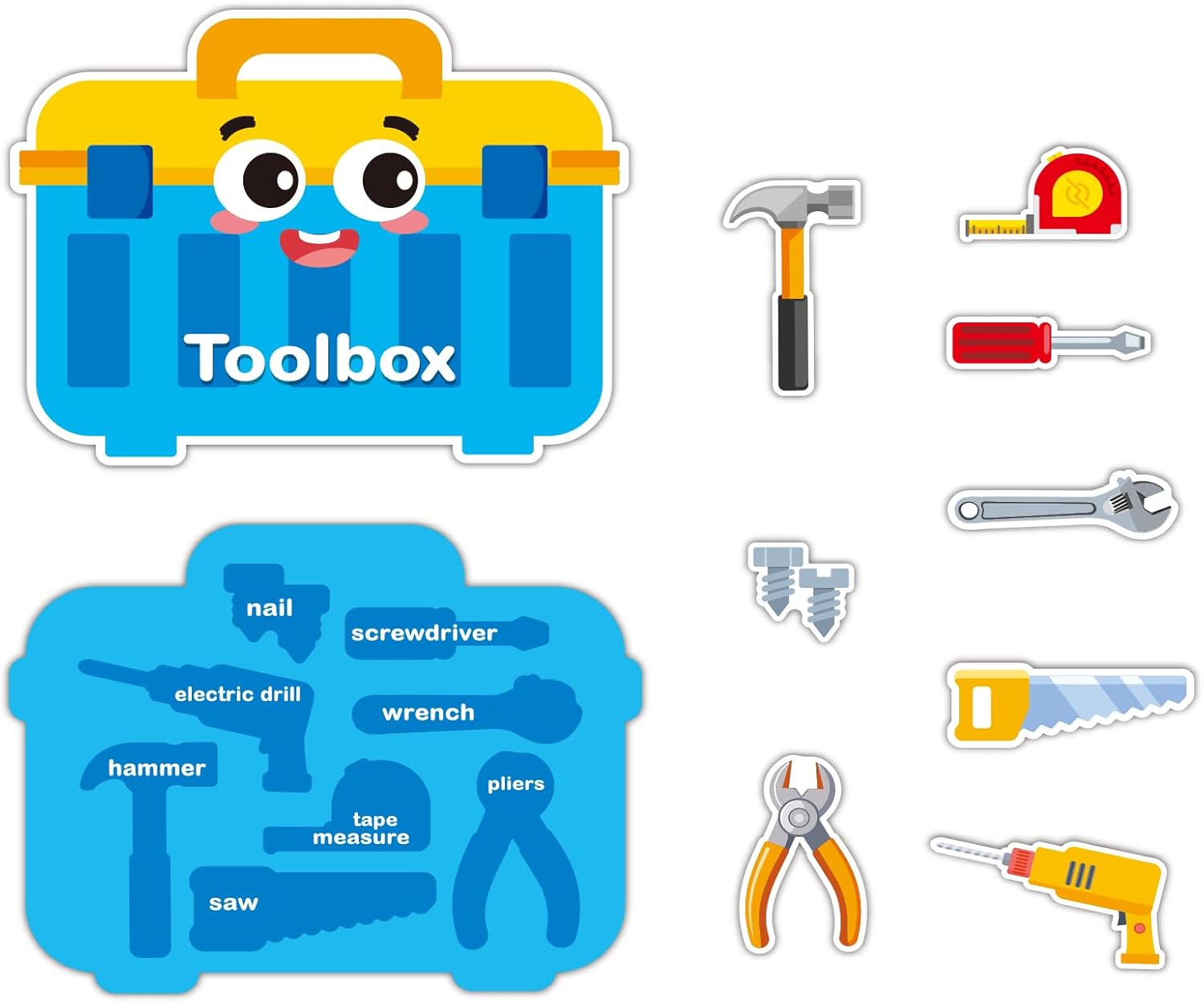 Toolbox Memory Matching Game Kids Educational Toys Felt Board Pieces Learning Activities Fine Motor Skills Toys Classroom Must Haves