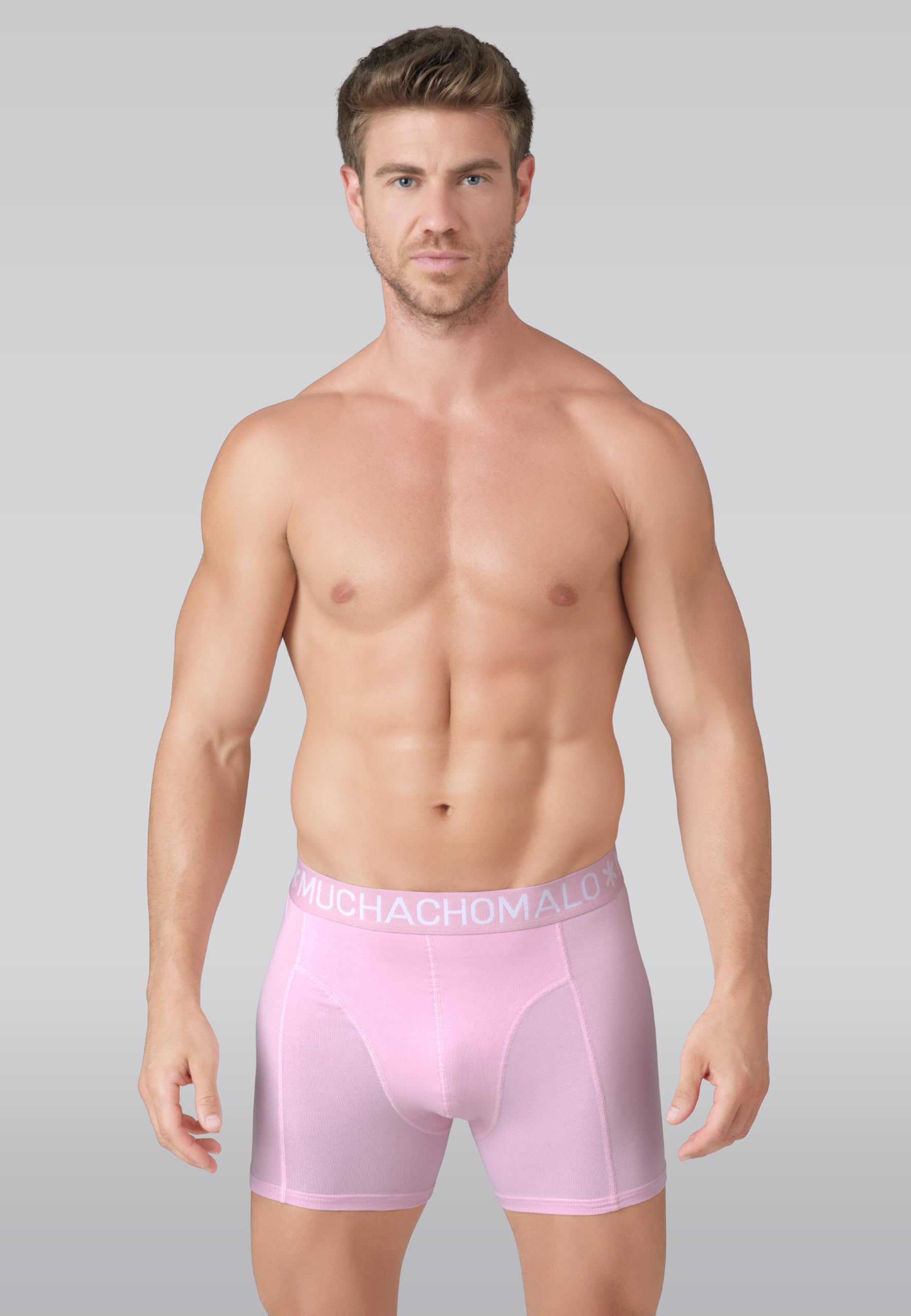 Muchachomalo Calzoncillos para Hombre, Ropa Interior Lisa de Algodón para Hombre, Pack de 7 Unidades, Bóxers Lisos de Corte Clásico con Cintura Elástica